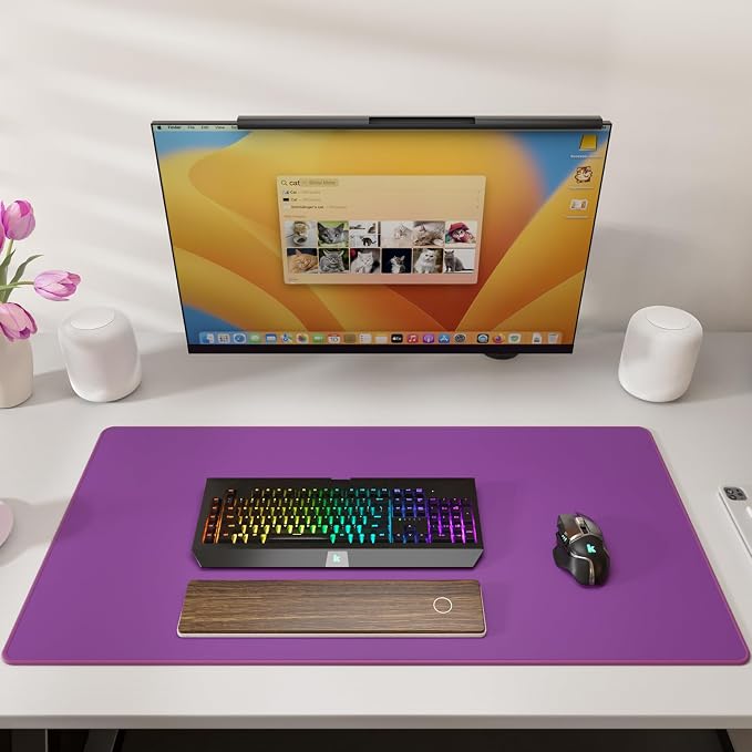 KTRIO Large Gaming Mouse Pad, Desk Mat, 31.5 x 15.7 in, Violet Purple, XXL | - Image 6