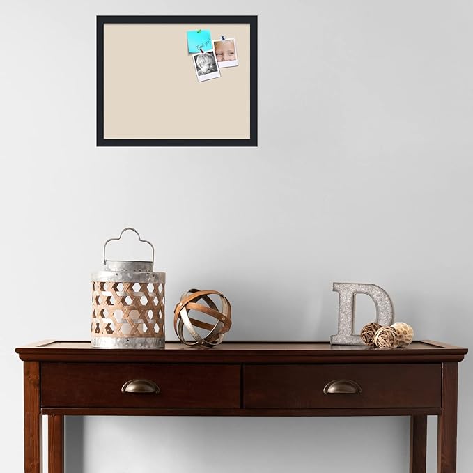 PinPix 19x15 Inch Cork Bulletin Board. This Decorative Framed Pin Board Comes with Desert Pastel Design and a Satin Black Frame. Ideal for Home Office Decor or Message Board (PinPix-1815)-DeskLoop Office