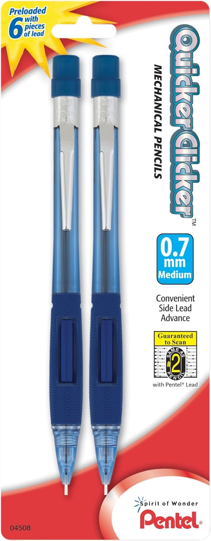 Pentel Quicker Clicker Mechanical Pencil, Transparent Blue Barrel by PentelofAmerica