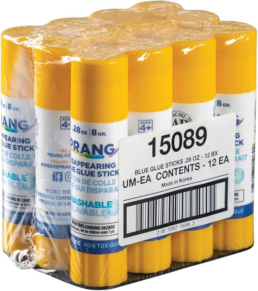 Prang Washable Glue Stick, Blue, 28 Oz., 12 Count-DeskLoop Office
