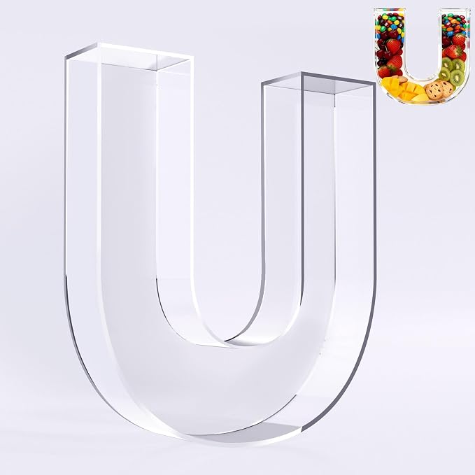 Ledido 10’’ Acrylic Letter Charcuterie Board Box, Reusable Fillable Serving Tray by Ledido