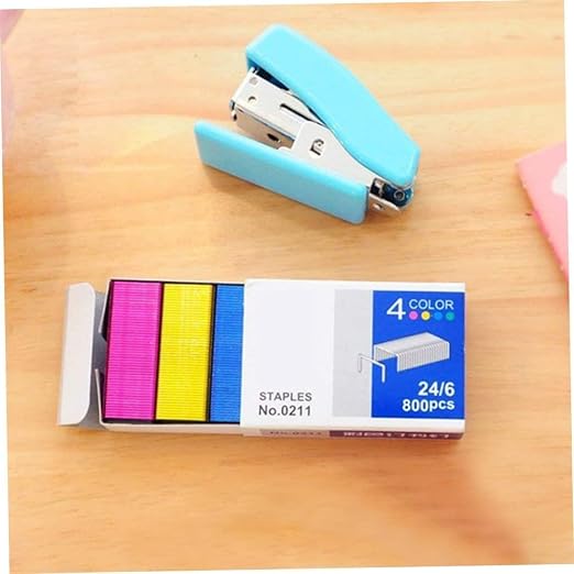 800Pcs Mini Color Staples DIY Shop Stapler Refills Standard Book Mini Color - Image 5