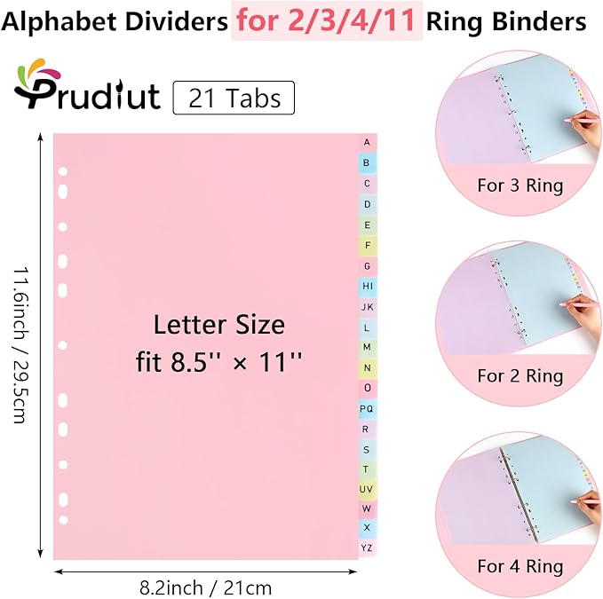 21-Tab A-Z Alphabet Binder Dividers - Image 2