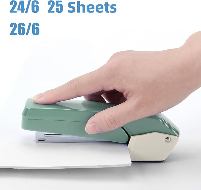 Deli/EZWORK Swing-Arm Swivel Stapler, 25 Sheets Capacity, 360 Degree Rotate - Image 4