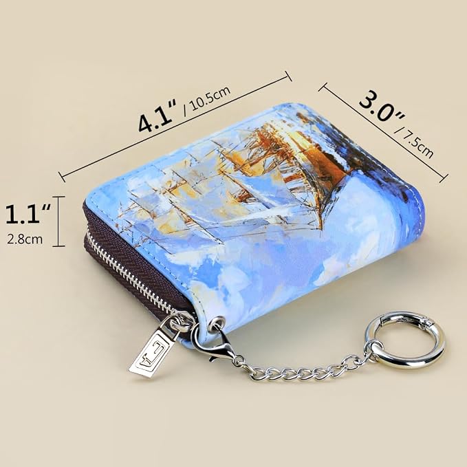 FurArt Zipper Wallet Women, RFID Blocking Credit Card Wallet, Business Card - Image 6
