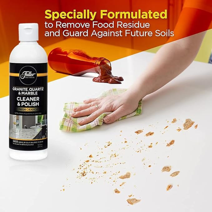 Fuller Brush Countertop Cleaner & Polish - Multi Surface Cleaner - Cleans, Polishes and Protects Granite Quartz Marble Glass Laminates Metal and Other Surfaces Refreshing Orange Scent Removes Odor (2 Pack)-DeskLoop Office