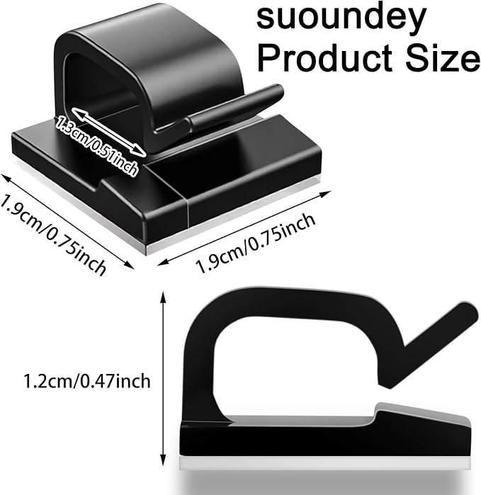 65 Pcs Cable Clips, Adhesive Cable Organizer Cord Holder Wire Clip Wire - Image 2