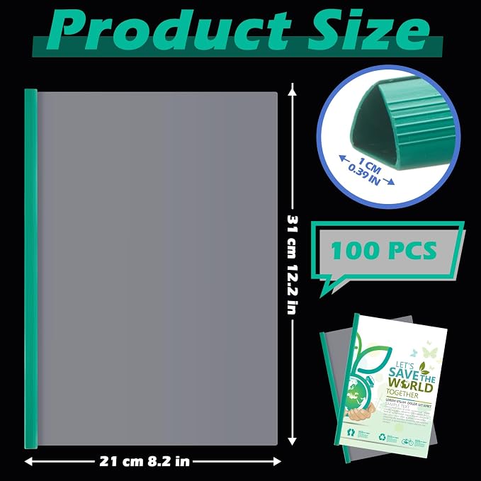 Thenshop 100 Pcs Clear Report Covers - Image 2