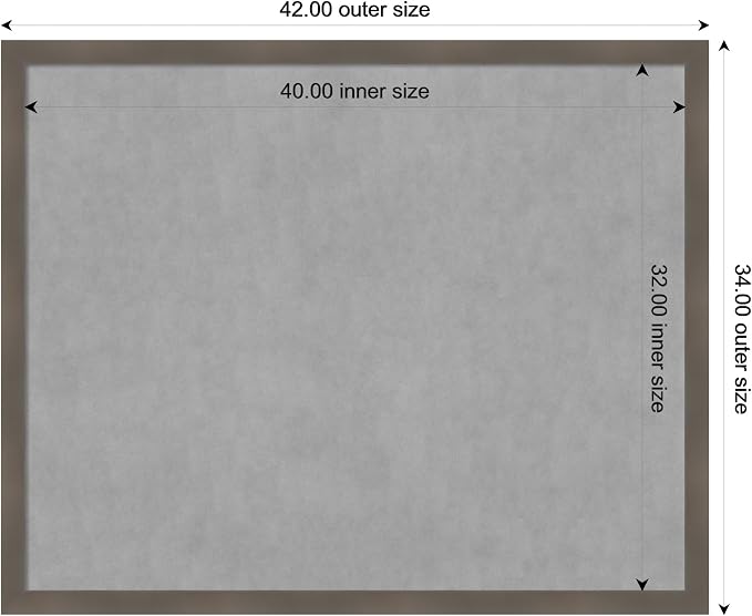 Amanti Art Grey Framed Magnetic Board 34x42 X-Large Vision Board - Image 3