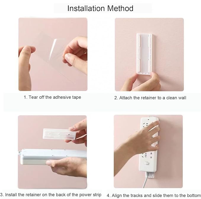 CHNLML 12PCS Power Strip Holder, Adhesive Punch-Free Socket Holder, Self - Image 6