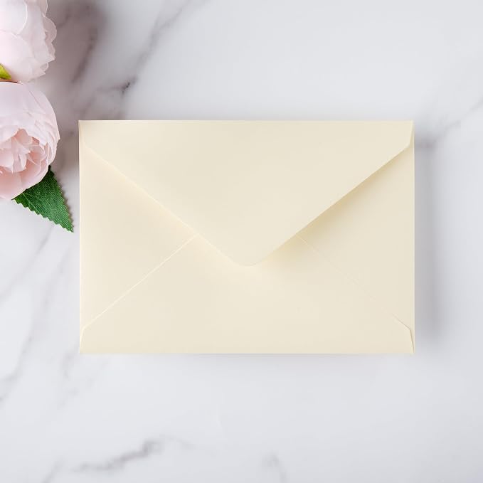 PONATIA 50 Pack A1 Envelopes, 3.62 x 5.12'' Cream Envelopes Perfect - Image 2
