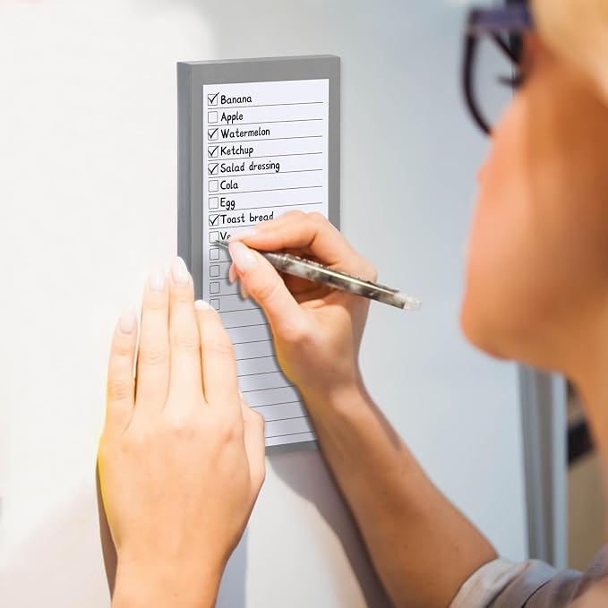 4 Pack Magnetic Notepads for Refrigerator，200 Sheets Grocery List Large Magnet - Image 3