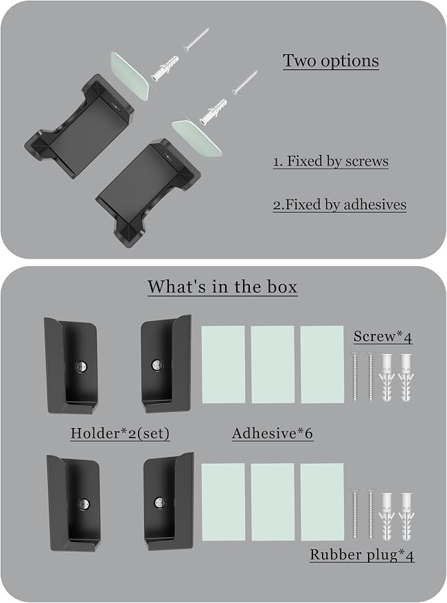 Power Strip Holder, 2 Set Power Strip Wall Mount, Punch Free Socket Holder Fit - Image 6