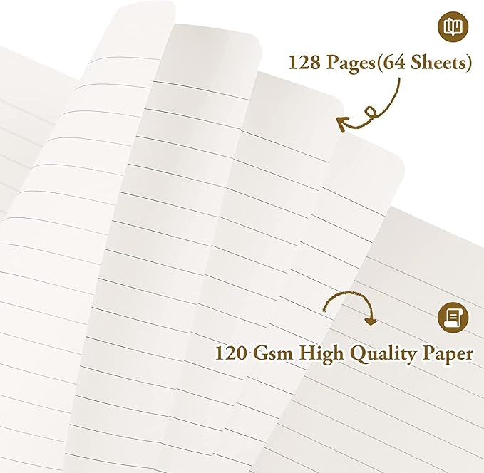 Huhuhero Notebooks Journal, Ruled Notebook, Premium Thick Paper Lined Journal, Black Hardcover Notebook for Office Home School Business Writing Note Taking Journaling, 5"×8.25" (5, Navy Blue)-DeskLoop Office