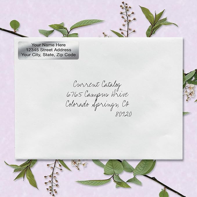 Personalized Return Address Labels, Roll of 125 Silver Foil Self-Adhesive - Image 6