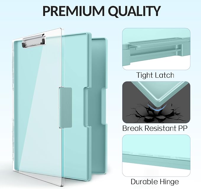 Sooez Clipboard with Storage, Heavy Duty Cleaview Clip Boards 8.5x11 with Dual - Image 4