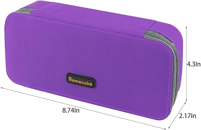 Homecube Pencil Case Large Capacity Storage Oxford Cloth Bag Pouch Marker Stationery Organizer Holder with Zipper for School & Office - 9.06x4.72x2.56 inches Purple-DeskLoop Office
