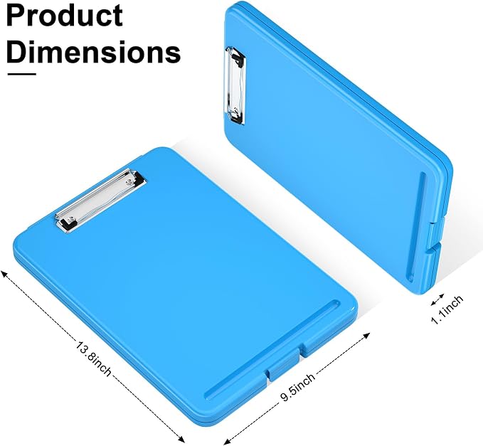 Hongri Clipboard with Storage, 8.5 x 11 Clip Board Foldable, Size 13.4 x 9.4 X - Image 2