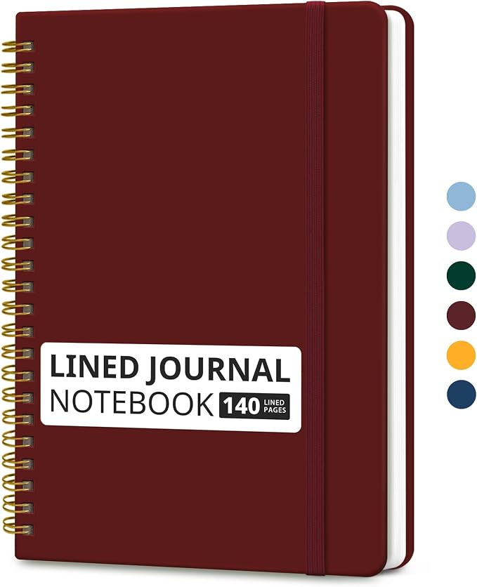 Taja Lined Spiral Journal Notebook by Taja