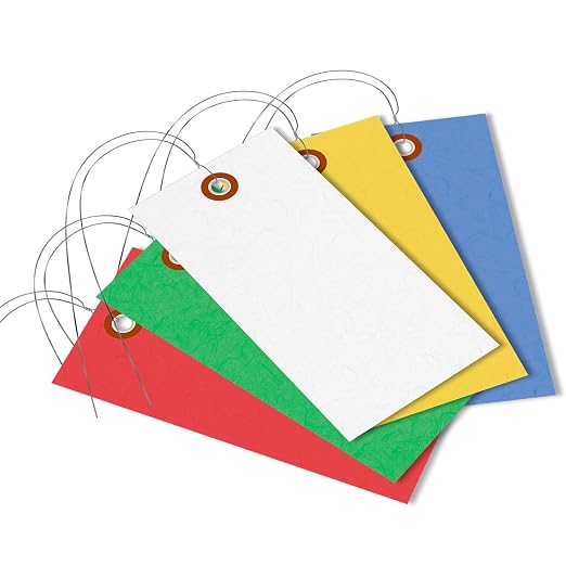SmartSign 4.75 x 2.375 inch Multi Colored Blank Tyvek Shipping Tags by SmartSign