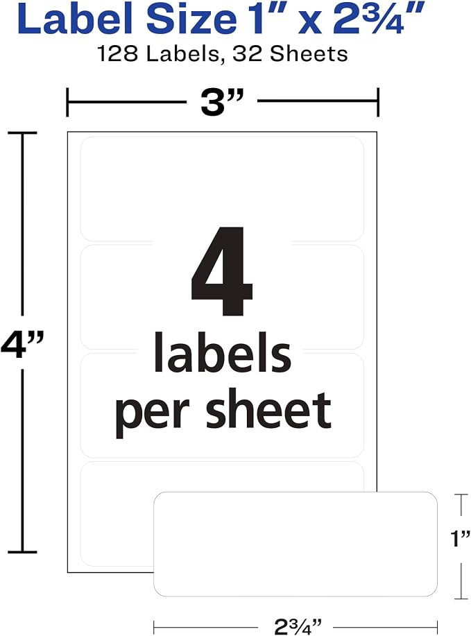 Avery Multi-Use Permanent Labels, Non-Printable, 128 Blank Labels Total - Image 4