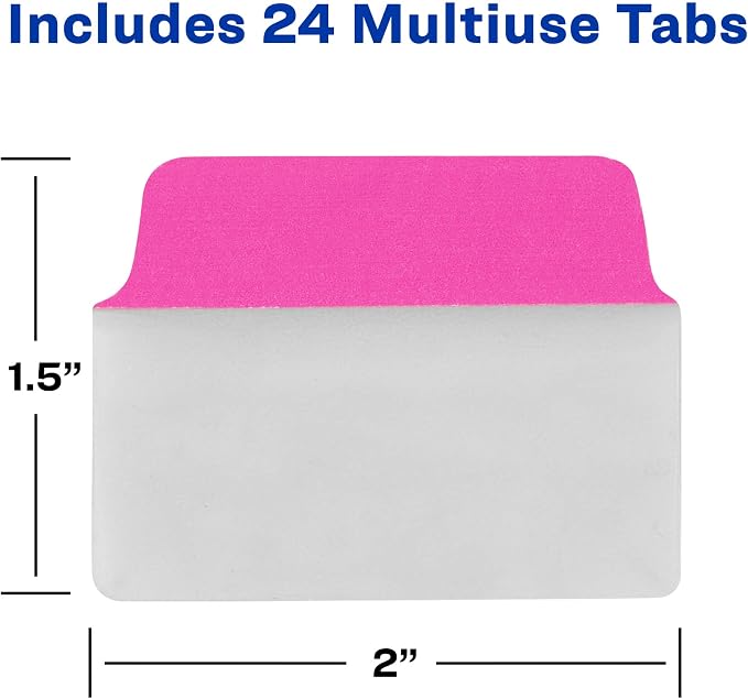 Avery Multiuse Ultra Tabs, 2-Side Writable, Neon Pink/Green/Orange, 24 - Image 7