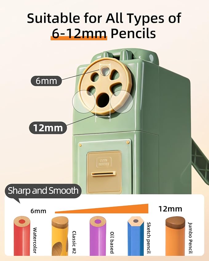 ZMOL Manual Hand Crank Pencil Sharpener - Image 2