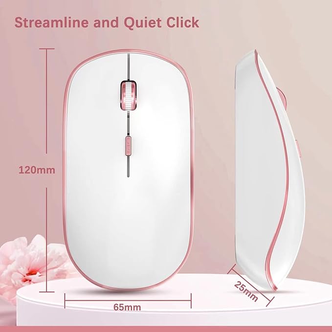 J JOYACCESS Wireless Keyboard Mouse Combo,Typewriter Keyboard Wireless, Portable Pink Wireless Keyboard for Computer/Laptop/Windows/Mac-DeskLoop Office