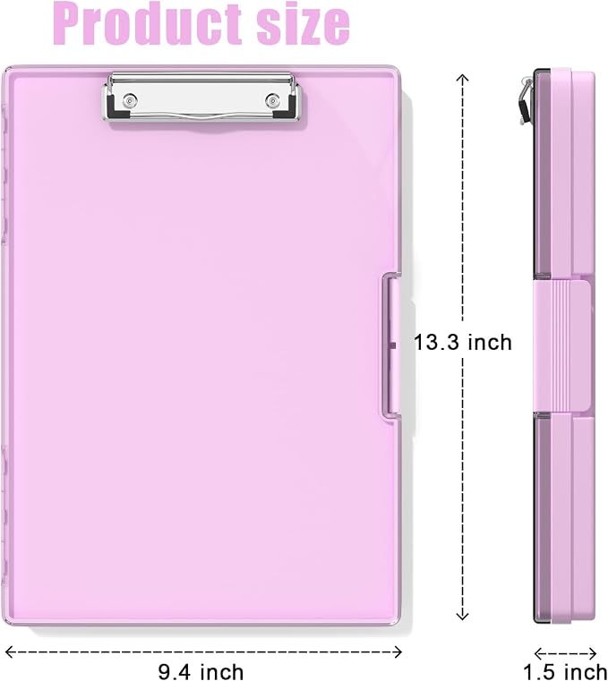 Hongri Clipboard with Storage, PalePink 8.5 x 11 Folder Nursing Side Opening - Image 2