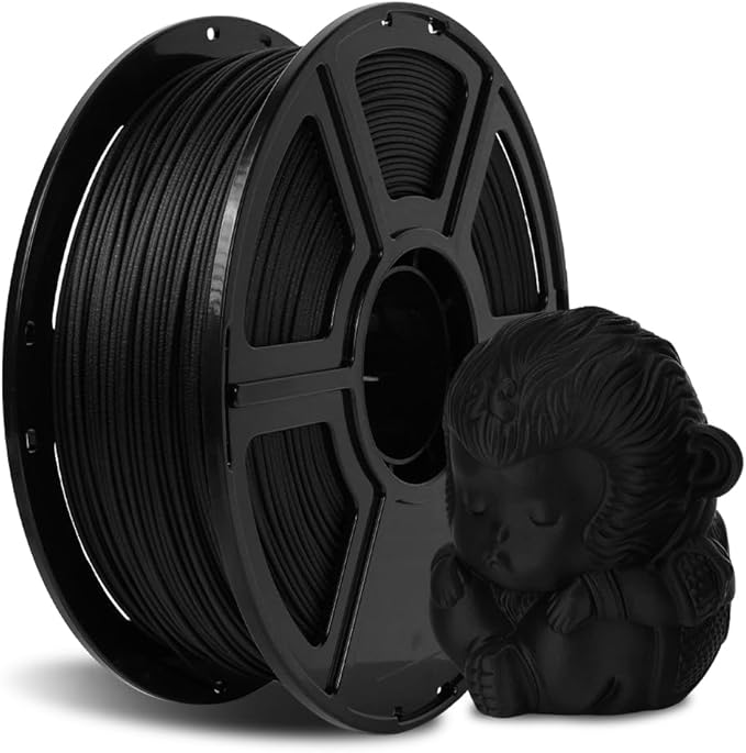 FLASHFORGE Carbon Fiber PLA Filament 1.75mm, Carbon Fiber Reinforced PLA 3D Printer Filament, 1KG Spool Dimensional Accuracy +/- 0.02mm, High Strength & High Abrasion-Resistance (PLA-CF Black)-DeskLoop Office