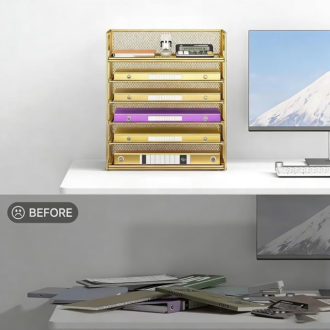 6 Tiers Letter Tray Paper Organizer - Image 4