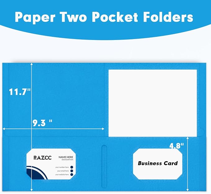 Two Pocket Folders, RAZCC 75 Pack 2 Pocket Folders Fit Letter Size Paper - Image 2