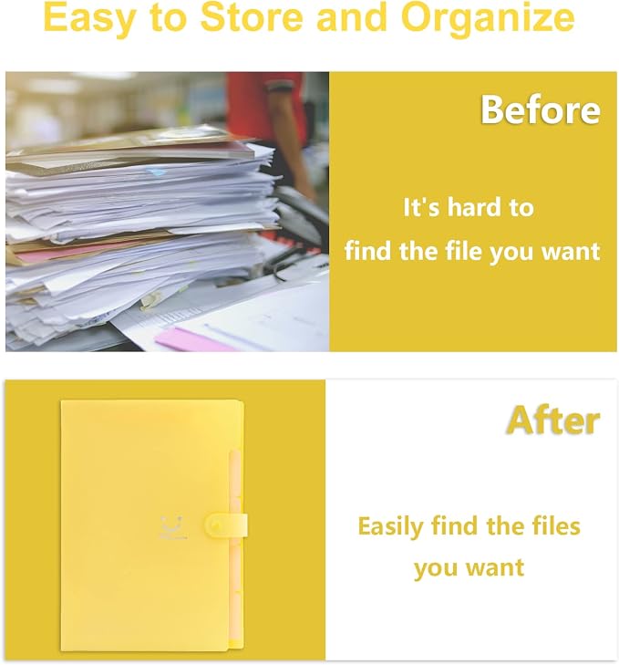 Forvencer Accordion File Organizer, Letter Size, 5 Pocket Expanding File Folder - Image 4