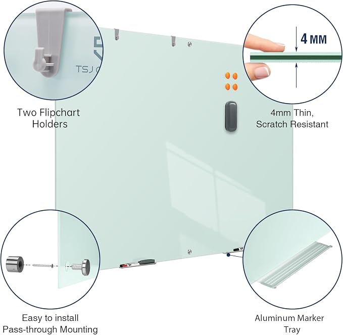 TSJ OFFICE Glass Dry-Erase Board - Image 3