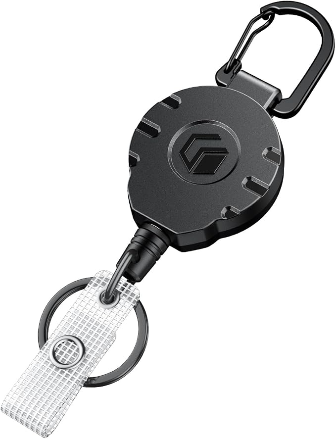 Uniclife Retractable Keychain Heavy Duty Carabiner Badge Holder Tactical ID by UnicLife
