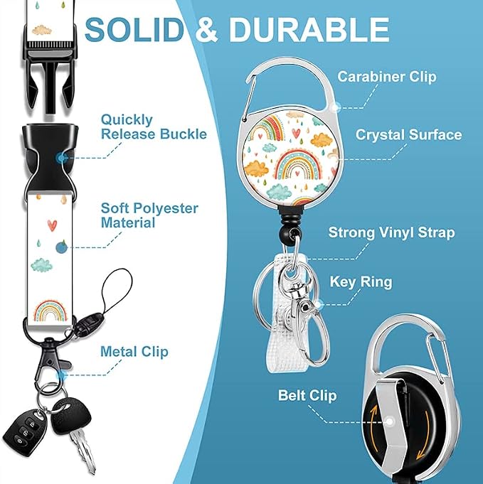 Badge Lanyard, Retractable Badge Holder - Image 3