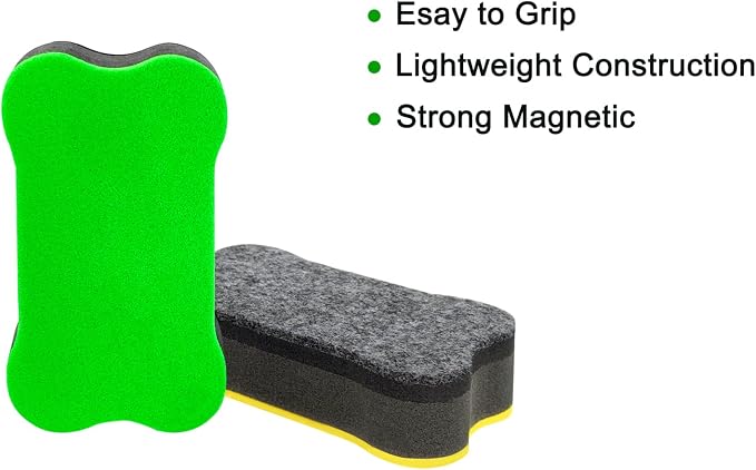 Dry Erase Erasers, 24 Pack Magnetic Whiteboard Erasers, Small White Board - Image 4
