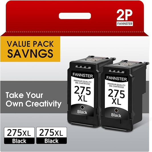 275XL Black Remanufactured Ink Cartridge Replacement for Canon 275 PG275 PG-275 XL PG-275XL PGI275 XL Black BK 2-Pack Replacement for Canon PIXMA TS3500 TS3522 TR4720 TR4700 TR4722 TS3720 Printer-DeskLoop Office