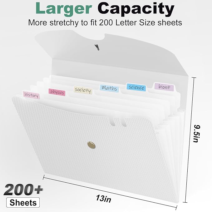 Sooez 7 Pocket Accordion File Organizer, Premium Expanding File Folder - Image 3
