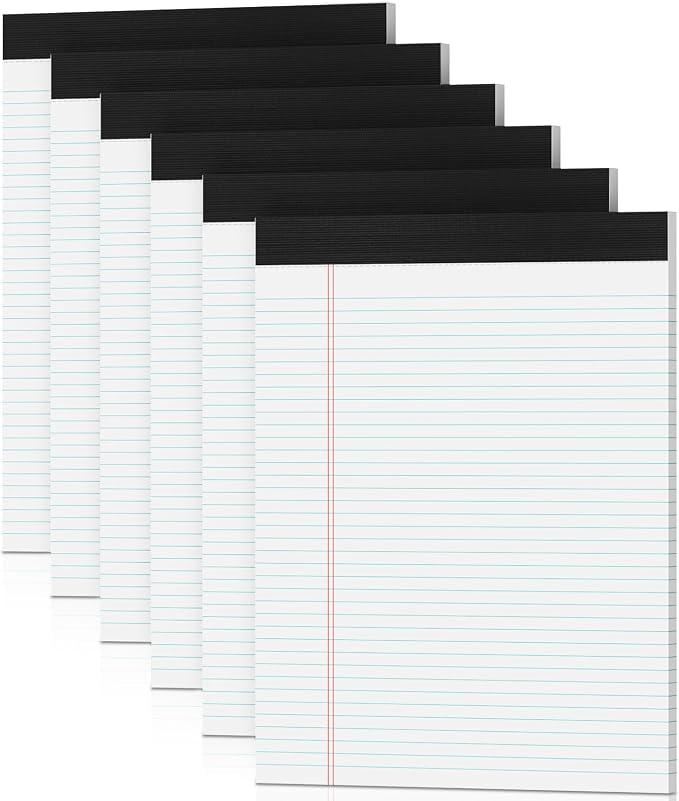 White Legal Pads 8.5 x 11 Writing Note Pads 9/32'' College Ruled & Double-Sided by notepads