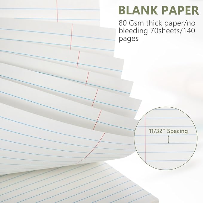 6 Pack 8.5 x 11'' Top Bound Office Steno Book Wide Ruled Double Sided Spiral Notebooks Reliable White Paper 70 Sheets/Pad Pastel Colors Covers for Writing School Notes(Business Color)-DeskLoop Office