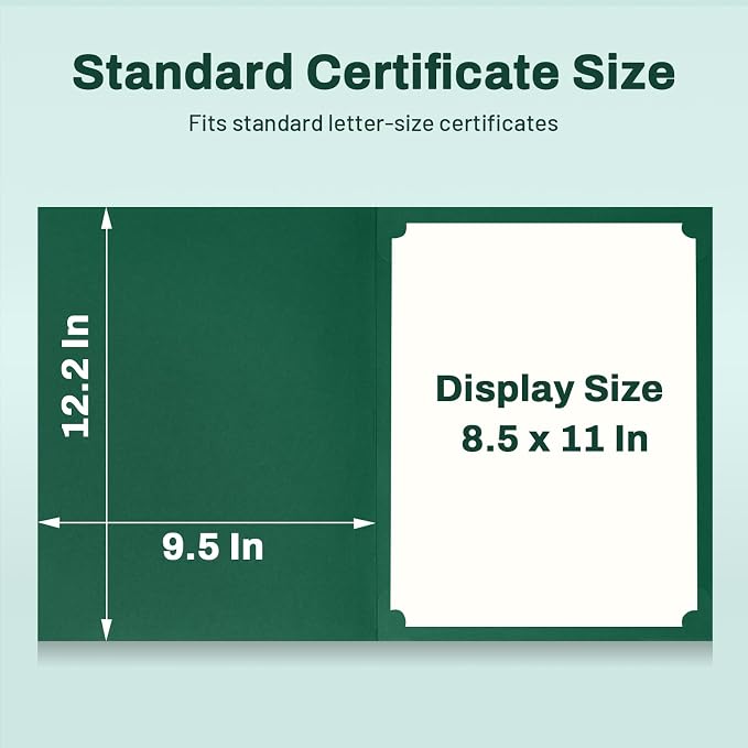 SUNEE 30 Packs Green Certificate Holders - Image 4