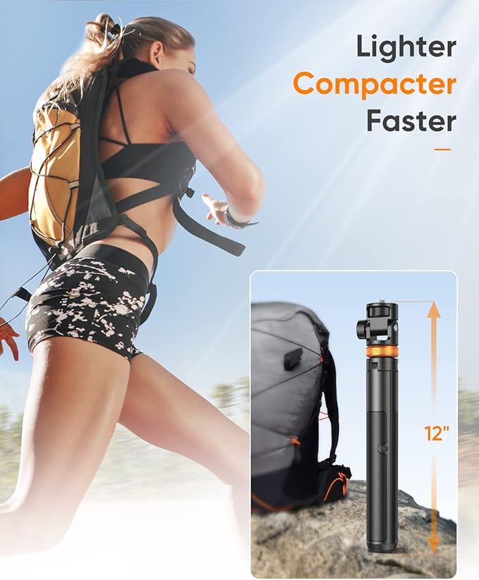 EUCOS 62" Phone Tripod, Tripod for iPhone & Selfie Stick - Image 5