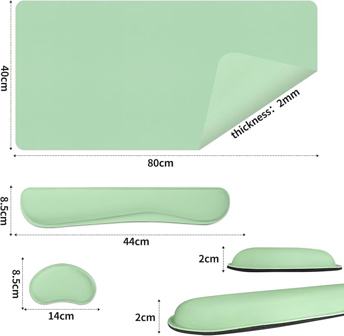 Mouse Pad and Keyboard Wrist Rest, 3-in-1 Large Keyboard and Mouse Pad Set - Image 3