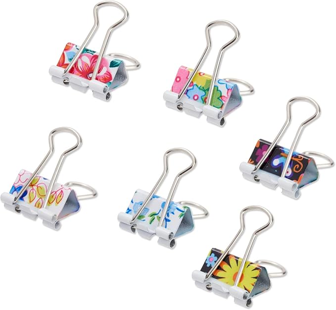 Juvale 40-Pack Small Floral Binder Clips - Image 9
