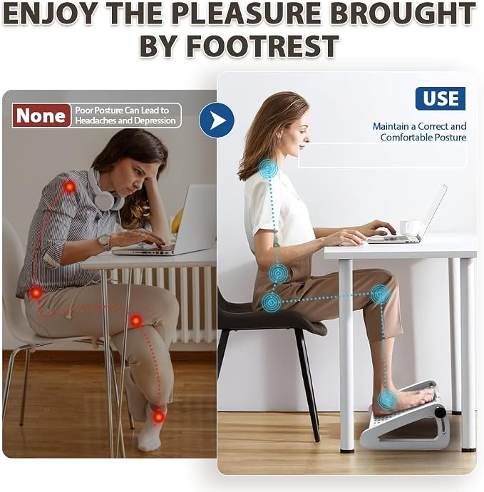 CasaZenith Foot Rest, Six Heights Adjustable Foot Rest - Image 5