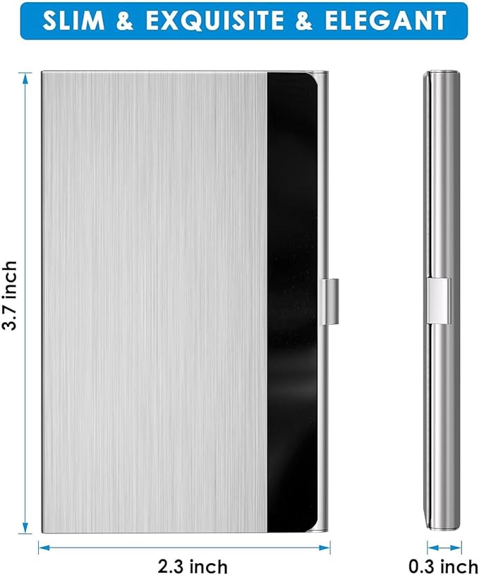 MaxGear Stainless Steel Business Card Holder, Slim Card Case, Buckle Closure - Image 6