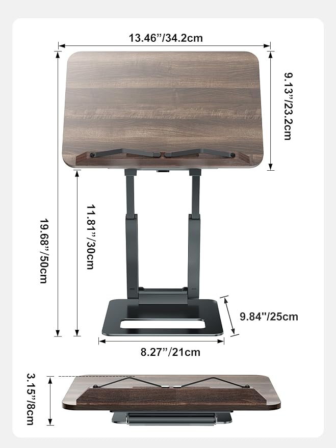 Tounee Book Stand, Telescopic Book Holder Stand, Adjustable Height Pull Out - Image 7