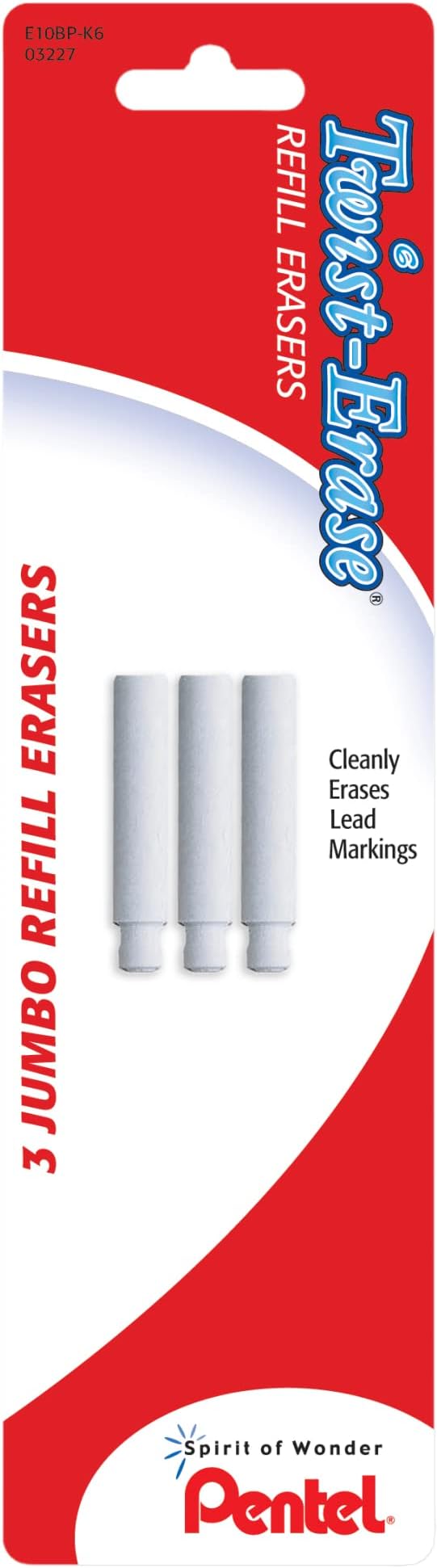 Pentel Twist-erase Refill Erasers, Qty 1, Pkg Of 3 - Image 2