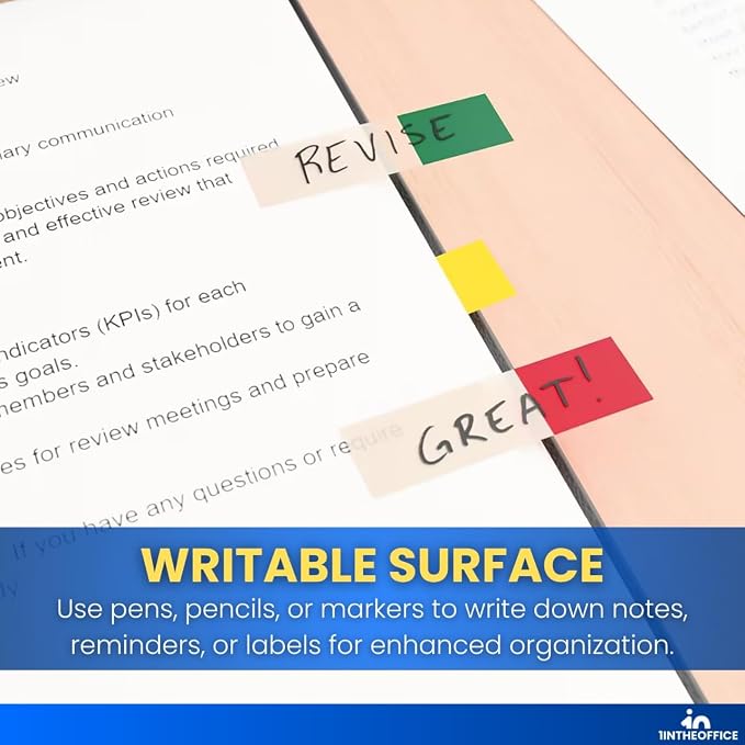 1InTheOffice Page Markers, Label Stickers, Page Tabs, 4 Pack - Image 4